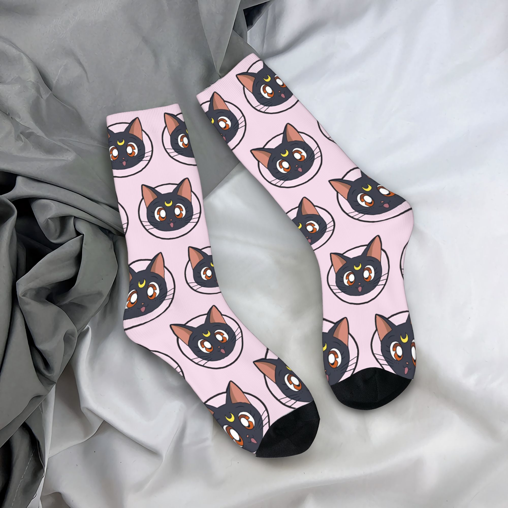 Anime Girl Merchandise - Trendy Unisex Crew Socks Sailors Moons