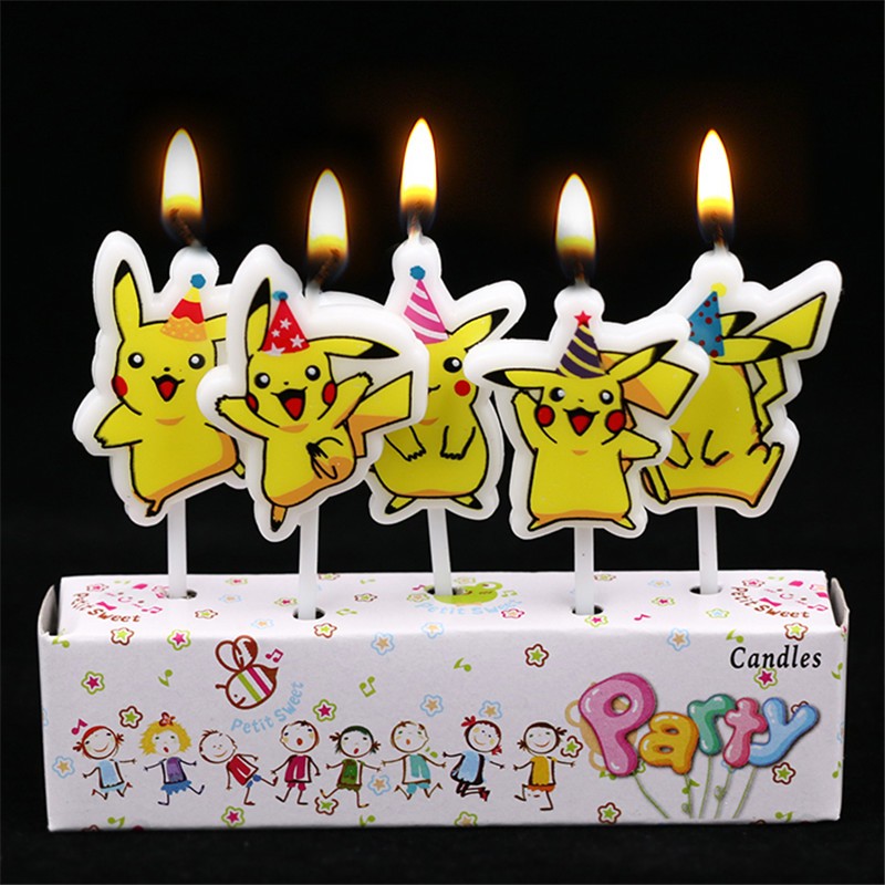 5pcs/lot Pokemon Birthday Cake - Pokemon Anime Merchandise ulasan dan harga