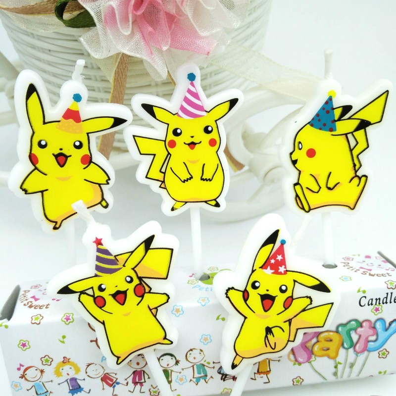 5pcs/lot Pokemon Birthday Cake - Pokemon Anime Merchandise ulasan dan harga