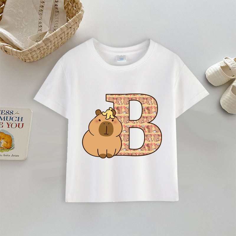 Capybara T-shirt Letter A-Z Pr - Anime Girl Merchandise ulasan dan harga