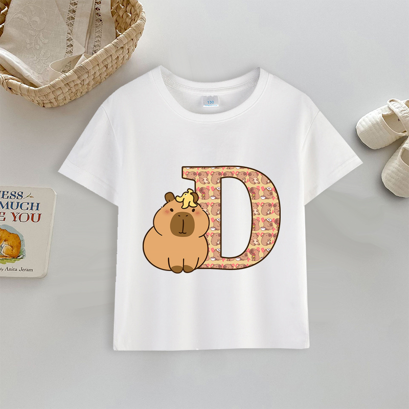 Capybara T-shirt Letter A-Z Pr - Anime Girl Merchandise ulasan dan harga